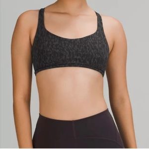 Lululemon Free to Be Born Bra- Leopard Camo Deep Coal Multi-Color